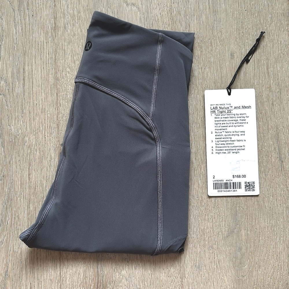 EUC lululemon LAB nulux and mesh high rise tight 25" size 2 anchor